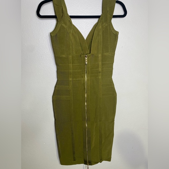 BANDAGE OLIVE GREEN DRESS - Picture 2 of 2